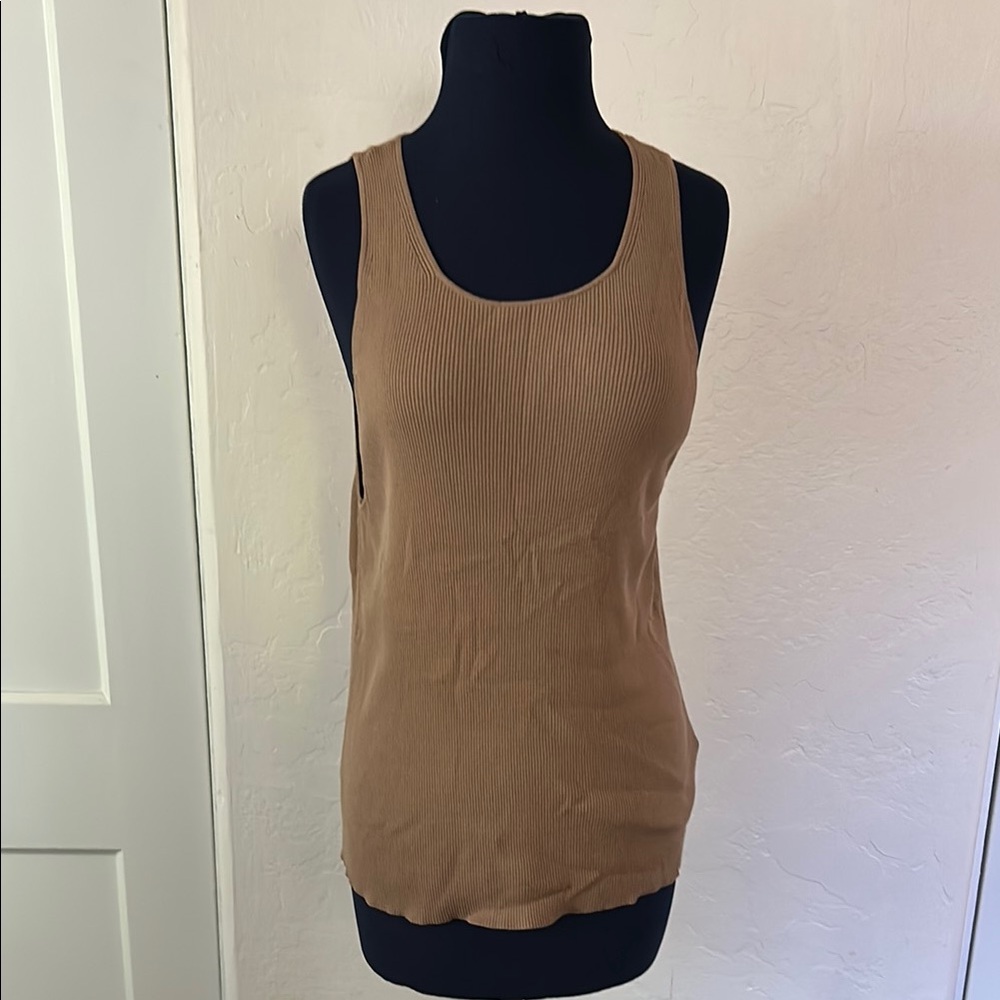 Women's Tan Ribbed Tank Top